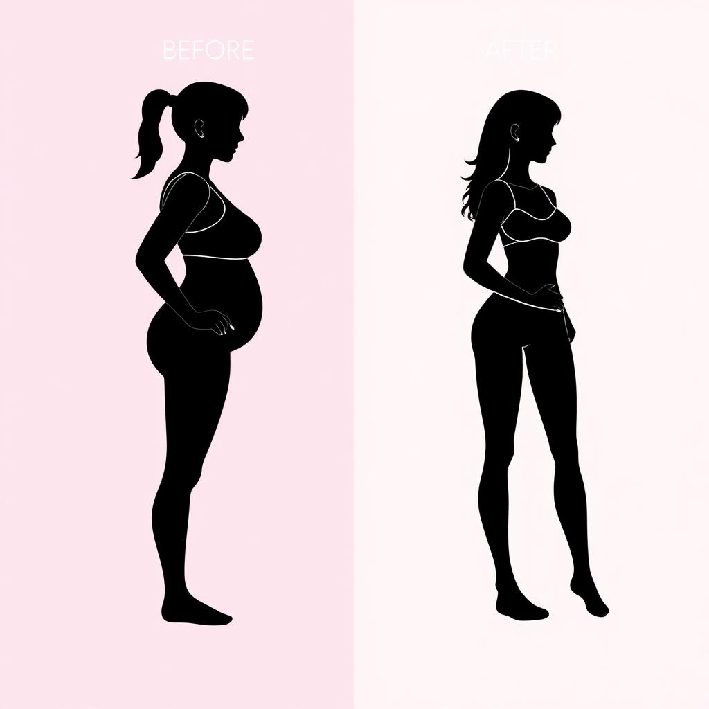 Pinkies Weight Loss before and after silhouette